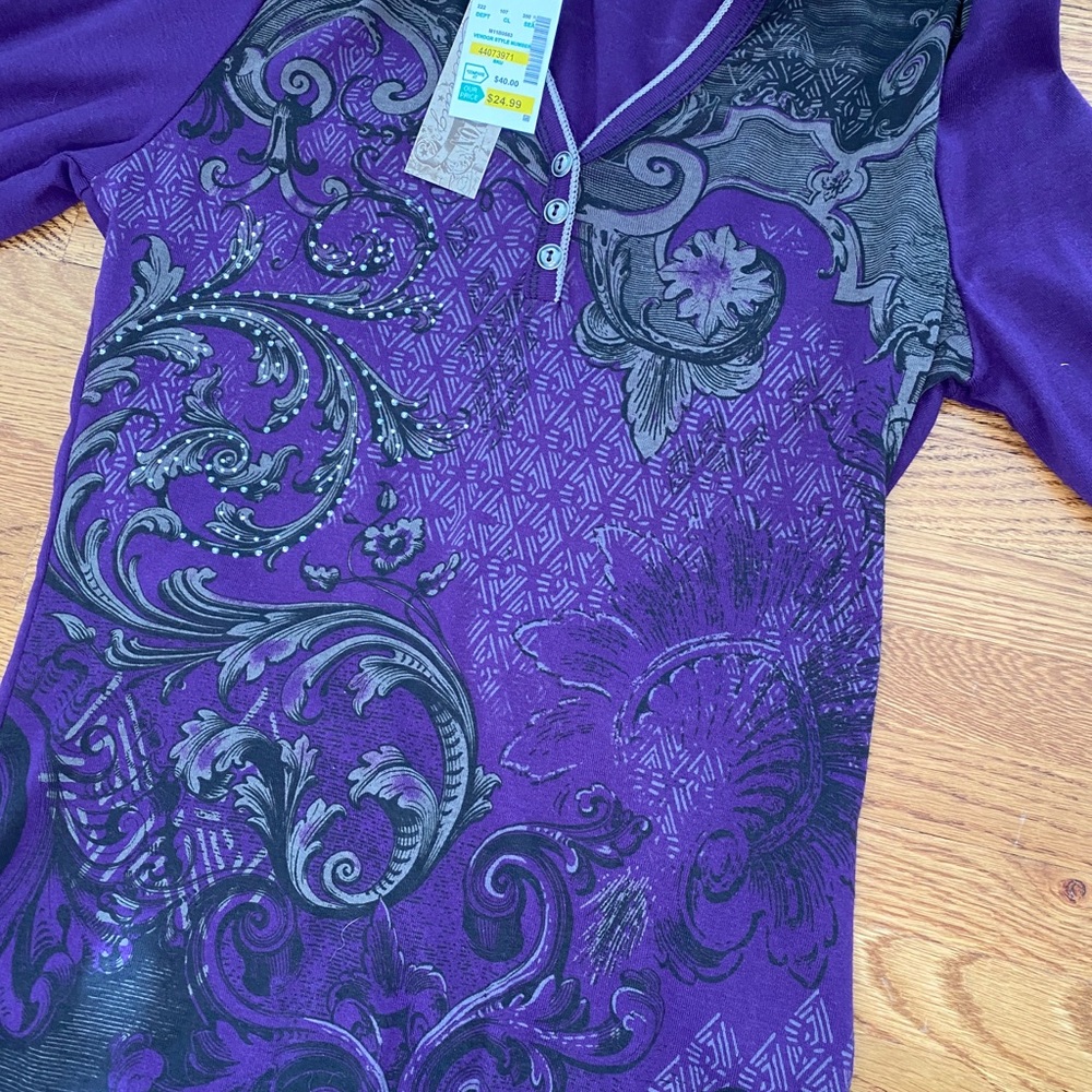Purple Patterned Top - Picture 3 of 14